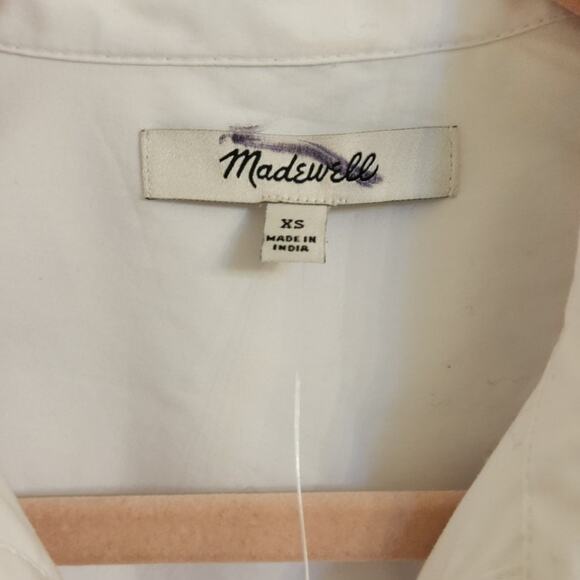 NWT Madewell Tuxedo Button-Up Shirt in Poplin White XS - Picture 5 of 8